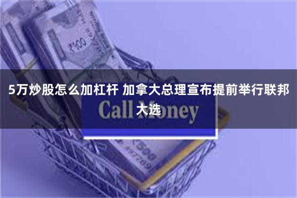 5万炒股怎么加杠杆 加拿大总理宣布提前举行联邦大选